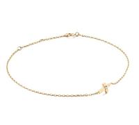 MIORE Armband Damen -9 Karat Rotgold 375- Kreuz Armband Gold mit natürlichem Diamant, Goldkette Damen 19cm, Kreuz Anhänger, Kreuzarmband, Hypoallergene Armkette, Goldschmuck in hochwertiger Schmuckbox