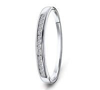 MIORE Diamant Ring für Damen Ewigkeitsring aus 18 Karat/ 750 Weißgold mit Diamanten Brillanten 0.10 Ct, Schmuck (56 (17.8))