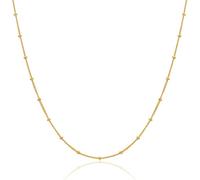 MIORE Kette Damen, 925 Silber 18K Vergoldet, Fantasie Collier vergoldete Silberkette, Kette Silber 46 cm, Schmuck Damen allergenfrei & handgemacht in Italien, Silberschmuck in hochwertiger Schmuckbox