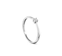 MIORE Schmuck Damen 0.05 Ct Diamant Verlobungsring mit Solitär Brillant Ring aus Weißgold 9 Karat/ 375 Gold
