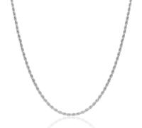 MIORE Schmuck Damen, Kette Damen Gold 9Kt 375 Goldkette 45cm oder Collier Kette Silber 925/18 Kt Vergoldet Halskette 50cm, Kordelkette Frauen, Silberkette 925 Ohne Anhänger, Handgemacht in Italien