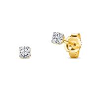 MIORE Schmuck Damen, Ohrringe Gold 375 9kt, Ohrstecker Gold mit Diamant 0.15Ct/ 0.25ct in Krappenfassung, Echt Gold Damenohrringe, Ohrringe Männer/Ohrringe Damen, Damenschmuck Handgemacht