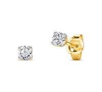 MIORE Schmuck Damen, Ohrringe Gold 375 9kt, Ohrstecker Gold mit Diamant 0.25 Ct in Krappenfassung, Echt Gold Damenohrringe, Ohrringe Männer/Ohrringe Damen, Damenschmuck Handgemacht