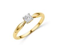 MIORE Schmuck Damen, Verlobungsring Damen, Ring Gold 375 9kt mit Diamant 0.25 Ct in Krappenfassung, Echt Gold Damenring, Goldring, Ring Damen, Damenschmuck Handgemacht