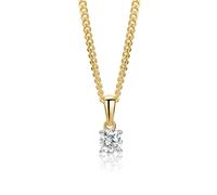 MIORE Schmuck, HalsKette Damen, vergoldete Kette Silber 925, Kettenanhänger Gold 375 9kt mit Diamant 0.25 Ct, Echt Gold Anhänger, Gliederkette Silber, Silberkette, Damen Schmuck Handgemacht