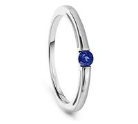 MIORE Verlobungsring für Damen mit Edelstein/Geburtsstein blauer Saphir 0.13 carat Ring aus Weißgold 9 Karat/ 375