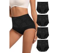 MIOTAN Unterhosen für Damen, Boxershorts, nahtlos, hohe Taille, 3 Packungen, 4 x Schwarz, L