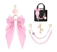 MiOYOOW Taschenanhänger Set, Dekorative Bag Charms mit Kette und Schleife