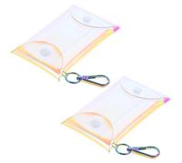 Mipcase 2 Stück Pack Kleiner Münzgeldbörse aus Leichtem Material mit Schlüsselhaken Kleines Portemonnaie für Kopfhörer und Karten Transparente Aufbewahrungstasche für Alltag und Reisen