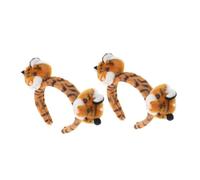 Mipcase 2 Stück Plüsch Tiger Ohren Haarreif für Damen Weiches Material Vielseitig Einsetzbar für Make Up Waschen Fotos Teiliges Charmantes Tier Design Passend für Haarlängen