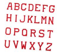 Mipcase Gestickte Buchstaben Rot Aufnäher zum Aufbügeln 26 Stück aus Stoff zum Dekorieren und Reparieren von Löchern für Kleidung und Taschen