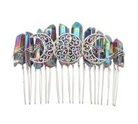 Mipcase Handgefertigter Haarkamm mit Natürlichem Kristall Zähne Silberner Draht für Damen und Bräute Eleganter Einsteckkamm zur Hochzeits Festfrisur DIY Schmuck für Mädchen