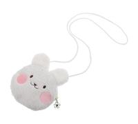 Mipcase Niedliche Plüsch Hasen Umhängetasche für Mädchen Kleine Cartoon Geldbörse aus Weichem Plüsch Leichte Kindertasche für Münzen und Kleine Utensilien Kawaii Ebene Design Weiß