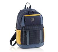 MIQUELRIUS Amsterdam Rucksack 28L - Wasserabweisend, 5 Fächer, Laptopfach, 100% Recyceltes Polyester RPET, 47x25x6cm, Blau/Gelb
