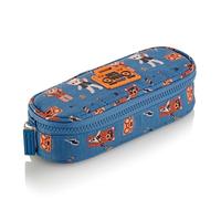 Miquelrius - Federmäppchen, oval, aus recycelten Flaschen, Reißverschluss, organisieren Sie Ihr Schulmaterial für die Schule, blau, Rock Star