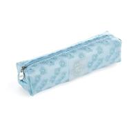 Miquelrius - Federmäppchen oval mit gestickten Blumen, 1 Fach, Größe 200 x 45 x 45 mm, Material Polyester, Reißverschluss, Metallgriff, Blau, blau, 200 x 45 x 45 mm, (MR16849)