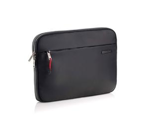 MIQUELRIUS Laptoptasche 15-15,6 Zoll schwarz wasserabweisend - Notebook Schutzhülle 38x27cm mit Fleece-Futter, 360° Rundumschutz, 2 Fächer