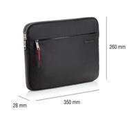 MIQUELRIUS Laptop-Schutzhülle 13-14 Zoll (25x34cm) - Schwarz, Wasserabweisend, 2 Fächer, Gepolstert mit Fleece-Innenfutter