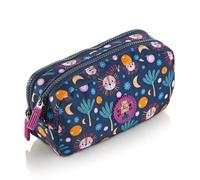 Miquelrius Schulmäppchen, Doppelmäppchen, aus recycelten Flaschen, Reißverschluss, organisieren Sie Ihr Schulmaterial für den Schulbeginn, Mini Löwe, blau, Doppel-Federmäppchen