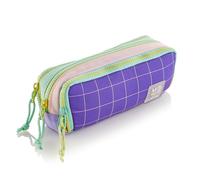 Miquelrius Schulmäppchen, dreifaches Federmäppchen, hergestellt aus recycelten Flaschen, Reißverschluss, organisieren Sie Ihr Schulmaterial für die Schulzeit, Rider Violett, bunt, Federmäppchen mit 3