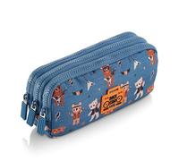 Miquelrius - Schulmäppchen mit DREI Fächern, hergestellt aus recycelten Flaschen, Reißverschluss, organisieren Sie Ihr Schulmaterial für die Schule. Rock Star, blau, Federmäppchen mit 3 Fächern