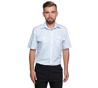 Mirabella Health & Beauty Herren Pilotenhemd Kurzarm Himmelblau 17'' 43 cm
