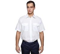 Mirabella Health & Beauty Herren Pilotenhemd Kurzarm Weiß 16'' 41 cm