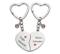 MiracDan Best Friends Schlüsselanhänger, Große Schwester Kleine Schwester Herz Paar, Geschenk für Schwester & Schwägerin, zu Weihnachten, Nikolaus, Weltkindertag, Tag der Einheit, Schwestern Geschenk