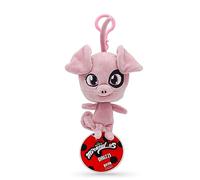 Miraculous Ladybug Kwami 12,7 cm lebensgroßer Rucksack-Schlüsselanhänger - Daizzi das Schwein Clip-On-Spielzeug - tragbares Marienkäfer- und Katzen-Noir-Zubehör, Schlüsselanhänger aus Plüsch