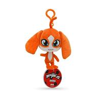 Miraculous Ladybug - Kwami Lebensgroße Barkk, Plüsch-Spielzeug zum Anklippen für Kinder, superweiches Sammlerstück, Stofftier mit Glitzerstichaugen und farblich passendem Rucksack-Schlüsselanhänger
