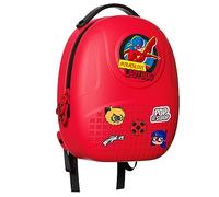 Miraculous Ladybug - Pop n' Swop -Rucksack mit schwarzem Griff, 6 Clip-on-Abzeichen und Reißverschluss, leichte, langlebige, wasserdichte Tasche mit verstellbaren Trägern (Rot - Ladybug)