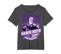 Miraculous Ladybug - Team Hawk Moth T-Shirt, Damen Große Größen, Anthrazit Meliert, 3X