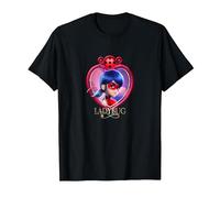 Miraculous Ladybug The Movie LB Badge Title T-Shirt, Herren, Schwarz, 5XL