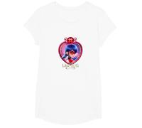 Miraculous Ladybug The Movie LB Badge Title T-Shirt, Mädchen, Weiß, M