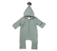 MIRARI Kids Walkoverall Baby Wollwalk Anzug | 100% Walkwolle | Herbst Winter Erstausstattung | mit Reißverschluss und Kapuze (Mint, 9 Monate)