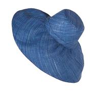 Miro Boho Chic - Hut Ibiza Groß Pamela aus handgefärbtem Naturbast, Einheitsgröße, die an den Kopf passt, breite Krempe (18 cm), die von Hand geformt wird., türkis, One size