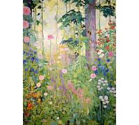 MIRONS Kreuzstich Stickpackungen Vorgedruckt Set, Waldblumen und Gras Illustration,R Kreuzstich Stickpackung Zum Sticken Starter Set FüR Erwachsene Kinder AnfäNger, 11CT Cross Stitch Kit