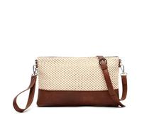 MISAKO Estena kleine Umhängetasche mit Raffia-Effekt und Handgriff Damen - Estena Naturfarben 18x29x3 cm