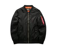 MisFox Herren Bomberjacke MA-1 Stehkragen Fliegerjacke Wasserdicht Blouson Herbst und Winter Retro Jacke Winddichte Bomber Piloten Jacket mit Reißverschluss Taschen