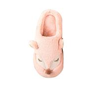 MisFox Herren & Damen Winter Baumwolle Warme Hausschuhe Indoor Bequem Plüsch Pantoffeln Home Kuschelig Cartoon Fuchs rutschfest Slippers
