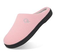 Mishansha Hausschuhe Herren Memory Foam Winter Pantoffeln Warm Gefütterte Männer Hausschuhe Rutschfeste Gummisohle Winter Slipper für Indoor & Outdoo Pink 42/43