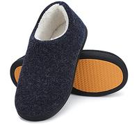 Mishansha Hausschuhe Herren Winter Warme Pantoffeln für Herren Rutschfeste Plüsch Hüttenschuhe Indoor Slippers Gefütterte Puschen Blau,Gr.42