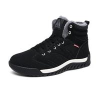 Mishansha Herren Damen Winterschuhe Warm Gefüttert Schneestiefel Winter Outdoor Boots Winterstiefel Schwarz 46 EU