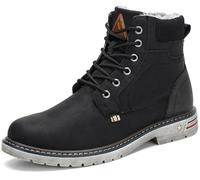Mishansha Herren Winterschuhe Warm Gefüttert, Rutschfest & Wasserabweisend, Bequeme Winterstiefel Ohne Reißverschluss für Breite Füße, Klassische Winter Boots Schwarz 36 EU