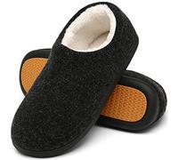 Mishansha Warme Hausschuhe Herren Winter Pantoffeln Herren Hausschuh Männer Memory Foam Slippers Geschlossen Fell Hauspantoffeln Schwarz,Gr.45