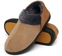Mishansha Warme Hausschuhe Herren Winter Pantoffeln Herren Hausschuh Männer Memory Foam Slippers Geschlossen Fell Hauspantoffeln Siegel Braun,Gr.46