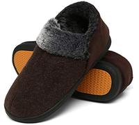 Mishansha Warme Hausschuhe Herren Winter Pantoffeln Herren Hausschuh Männer Memory Foam Slippers Geschlossen Fell Hauspantoffeln Kaffee,Gr.45