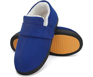 Mishansha Warme Hausschuhe Herren Winter Pantoffeln Herren Hausschuh Männer Memory Foam Slippers Geschlossen Fell Hauspantoffeln Dunkelblau,Gr.47