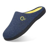 Mishansha Winter Herren Pantoffeln Atmungsaktiv Rutschfester Verschleißfest Warm Slipper Männer Memory Foam Hausschuhe für Indoor & Outdoor Blau 44/45 EU (300mm)