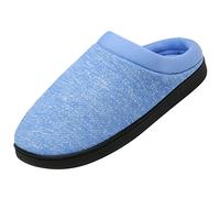 Mishansha Winter Pantoffeln Mann rutschfeste Bequeme Hausschuhe für Frau Warme Plüsch Memory Foam Indoor Slippers, Blau 37 EU
